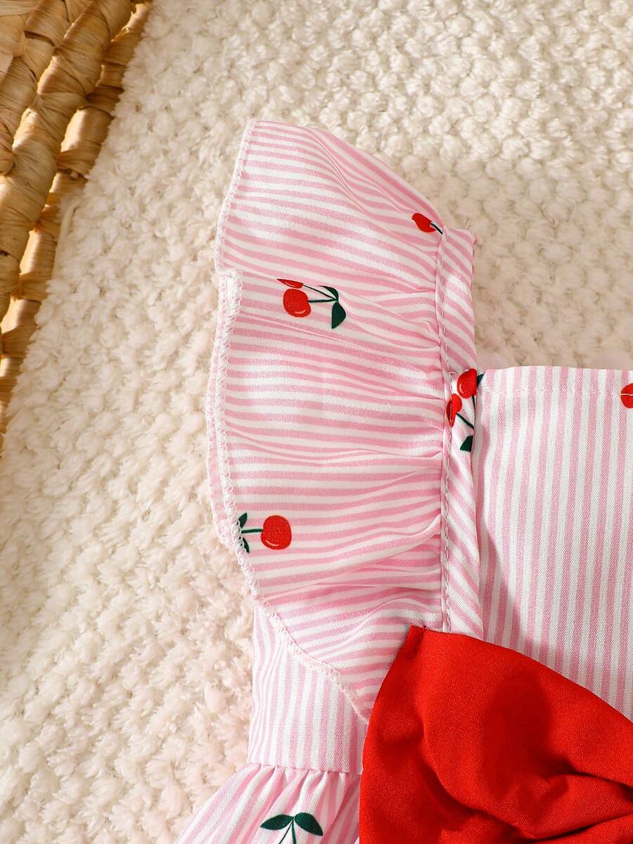 2PCS Baby Watercolor Floral Dress and Hairband Set for Cute Summer Outings