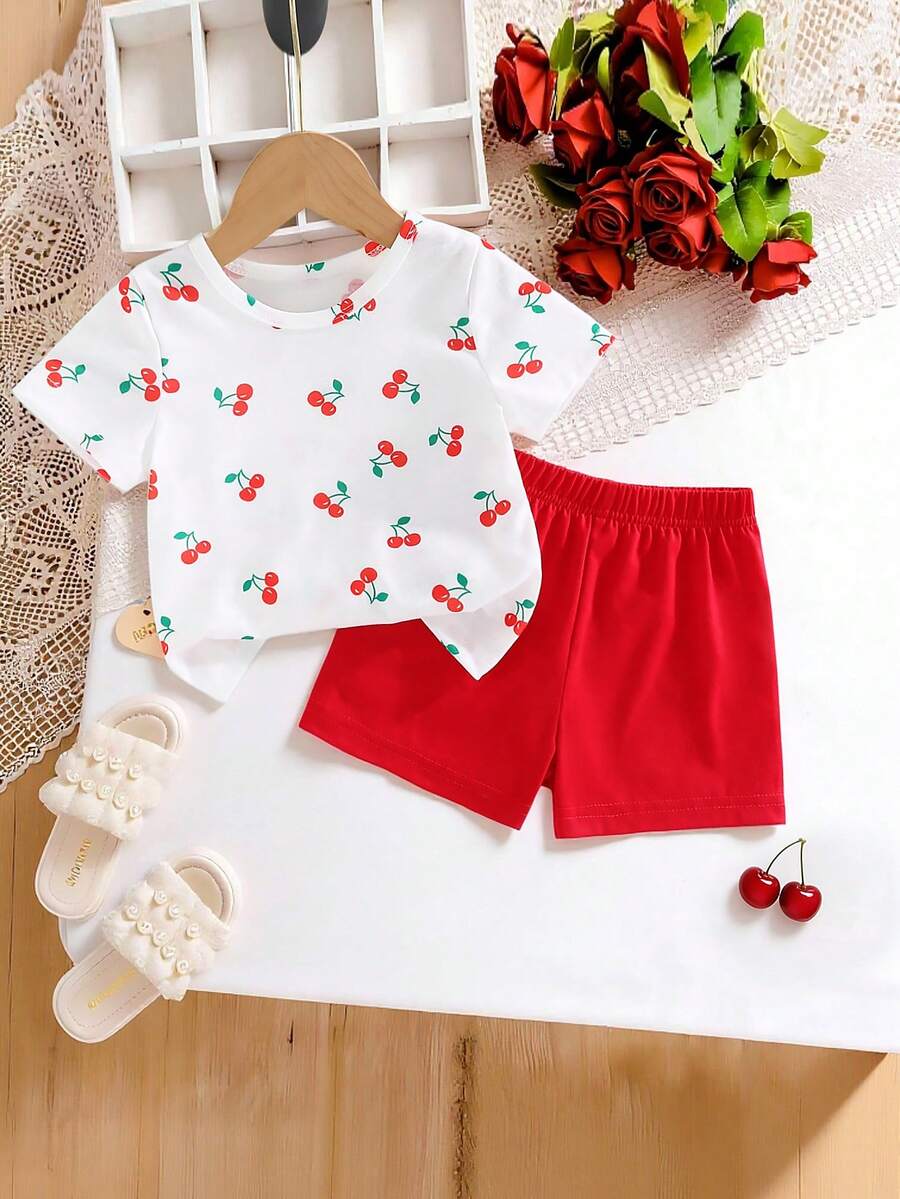 Pride Rainbow Short Sleeve Top & Shorts Set for Toddler Girls