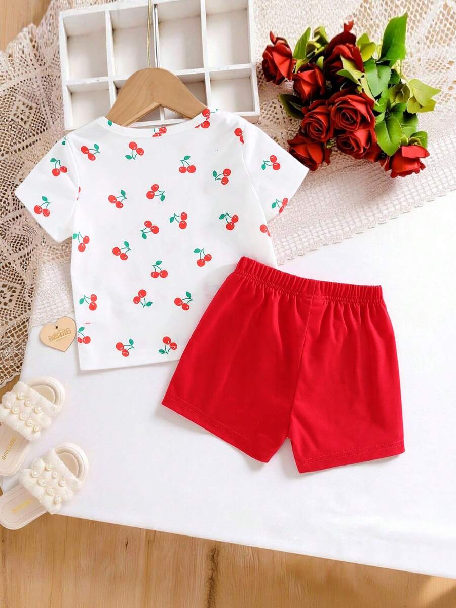 Pride Rainbow Short Sleeve Top & Shorts Set for Toddler Girls