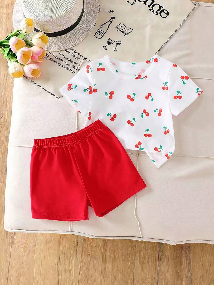 Pride Rainbow Short Sleeve Top & Shorts Set for Toddler Girls