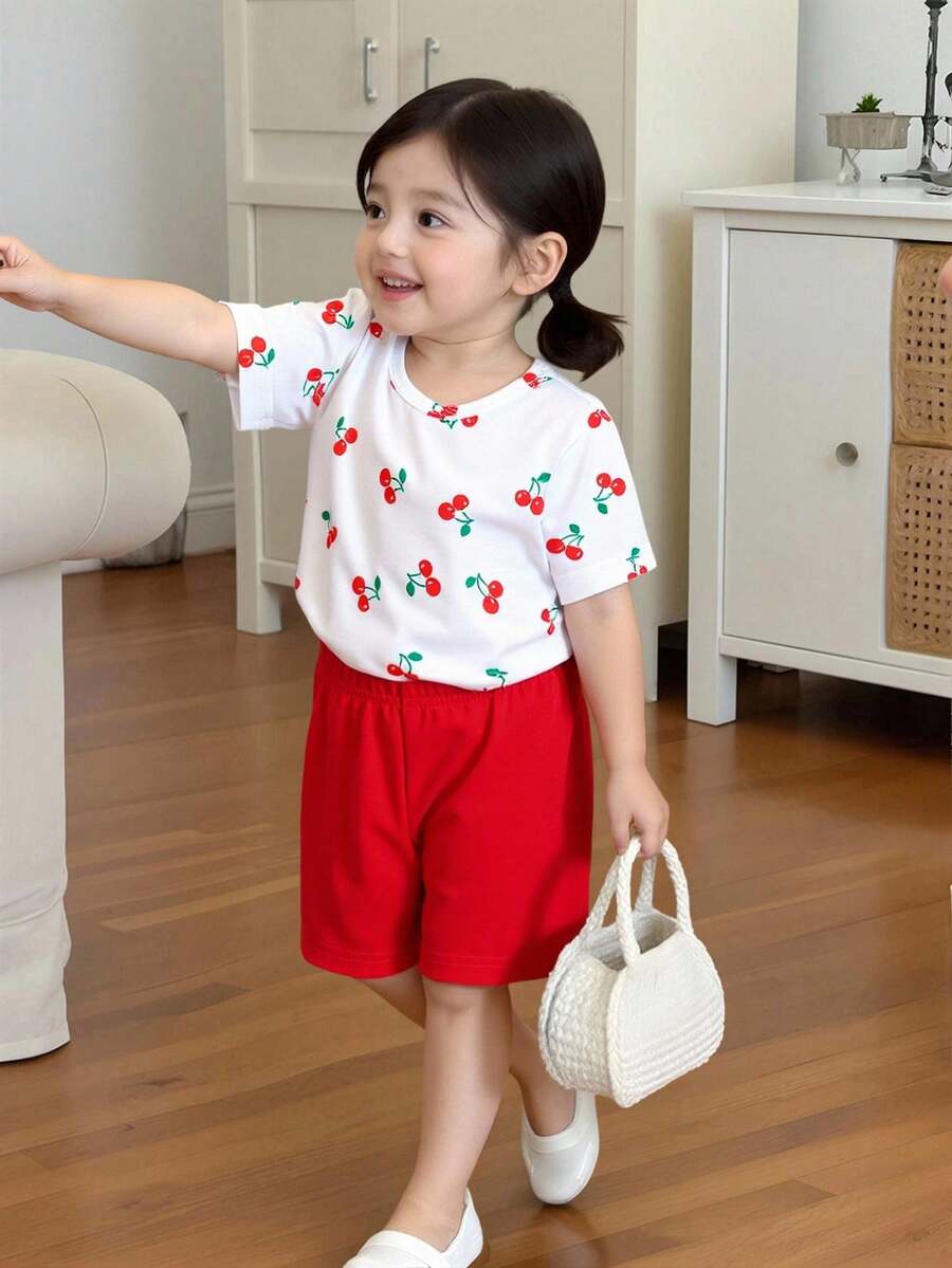Pride Rainbow Short Sleeve Top & Shorts Set for Toddler Girls