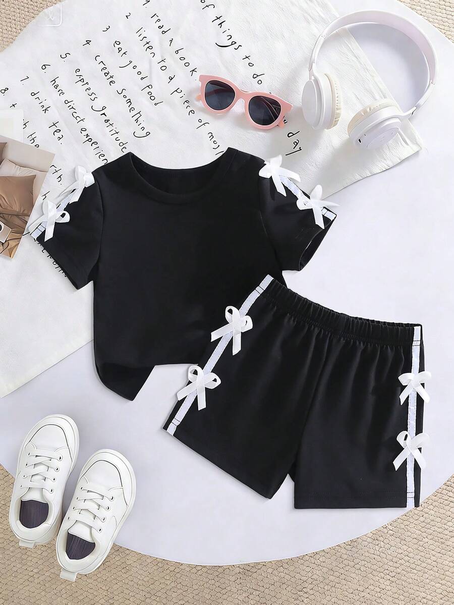 Pride Rainbow Short Sleeve Top & Shorts Set for Toddler Girls