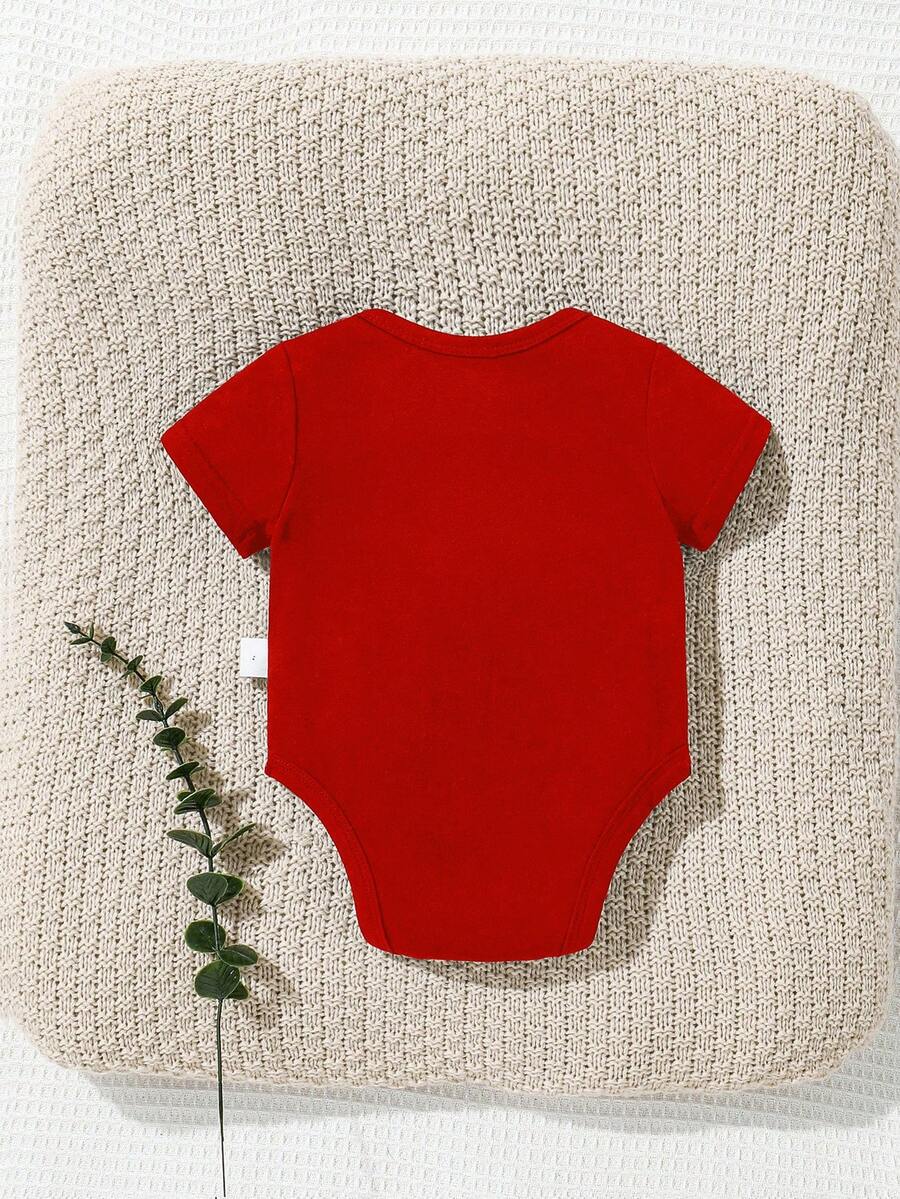 Baby Boy Dad and Me Fist Bump Print Short Sleeve Bodysuit Casual Spring Summer Outfit
