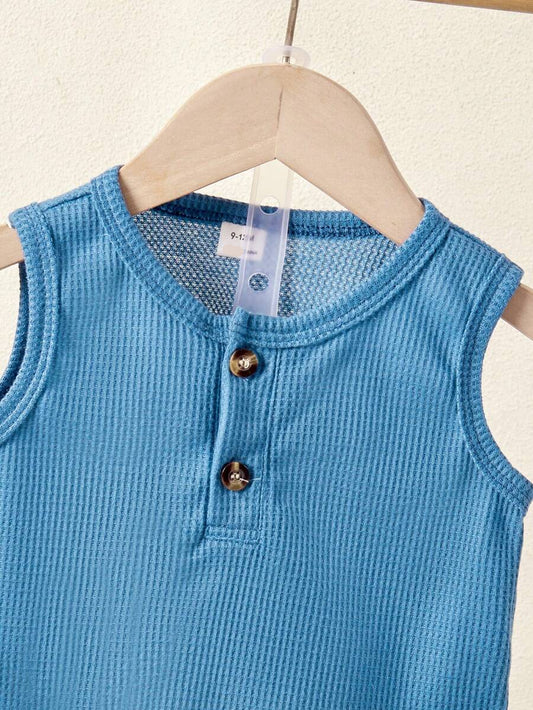 Cute Dinosaur Print Summer Set with Faux Pocket Detail for Baby Boys