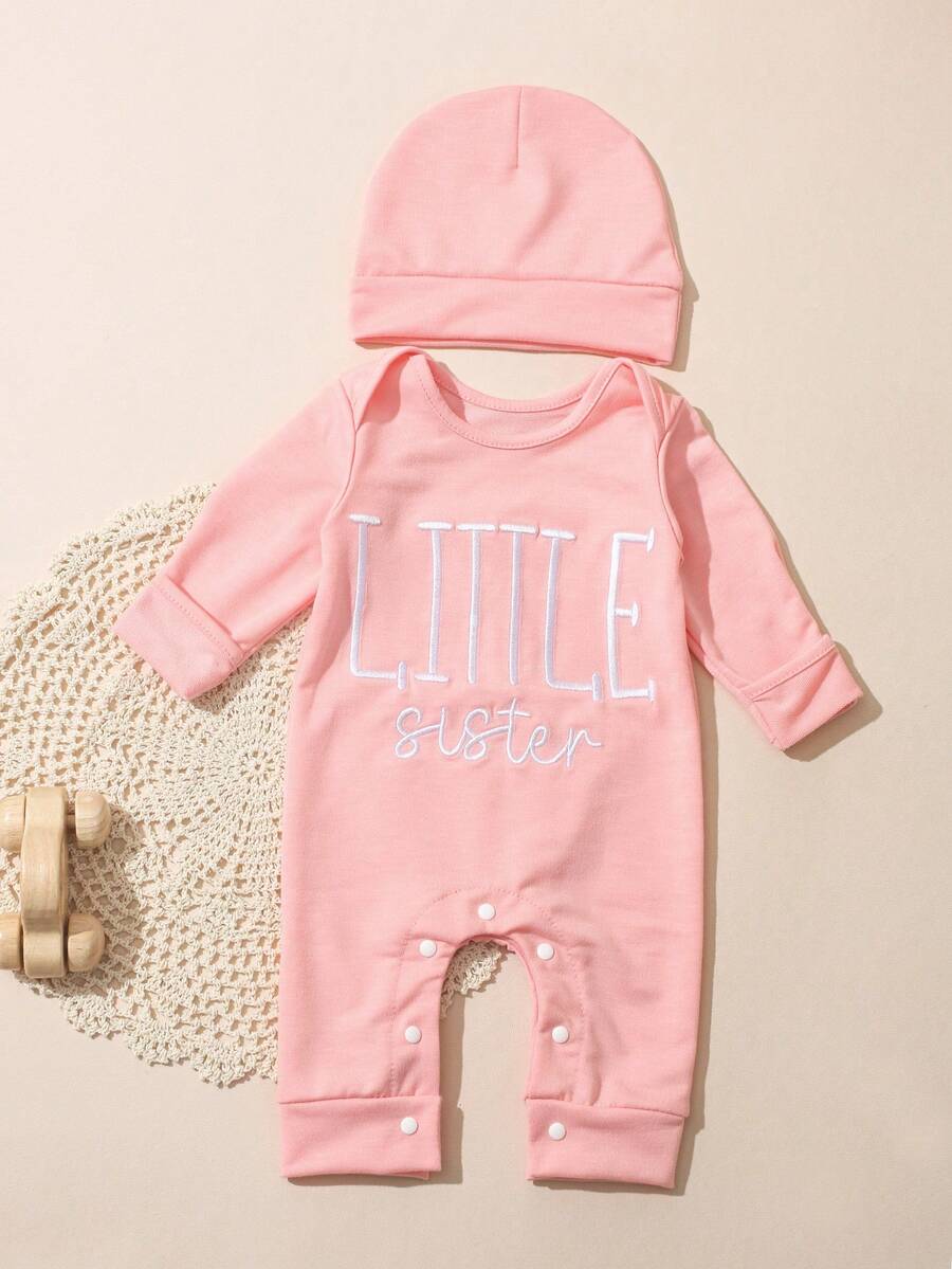 Baby Little Brother Embroidered Outfit Set for Photoshoots and Baby Shower Gifts