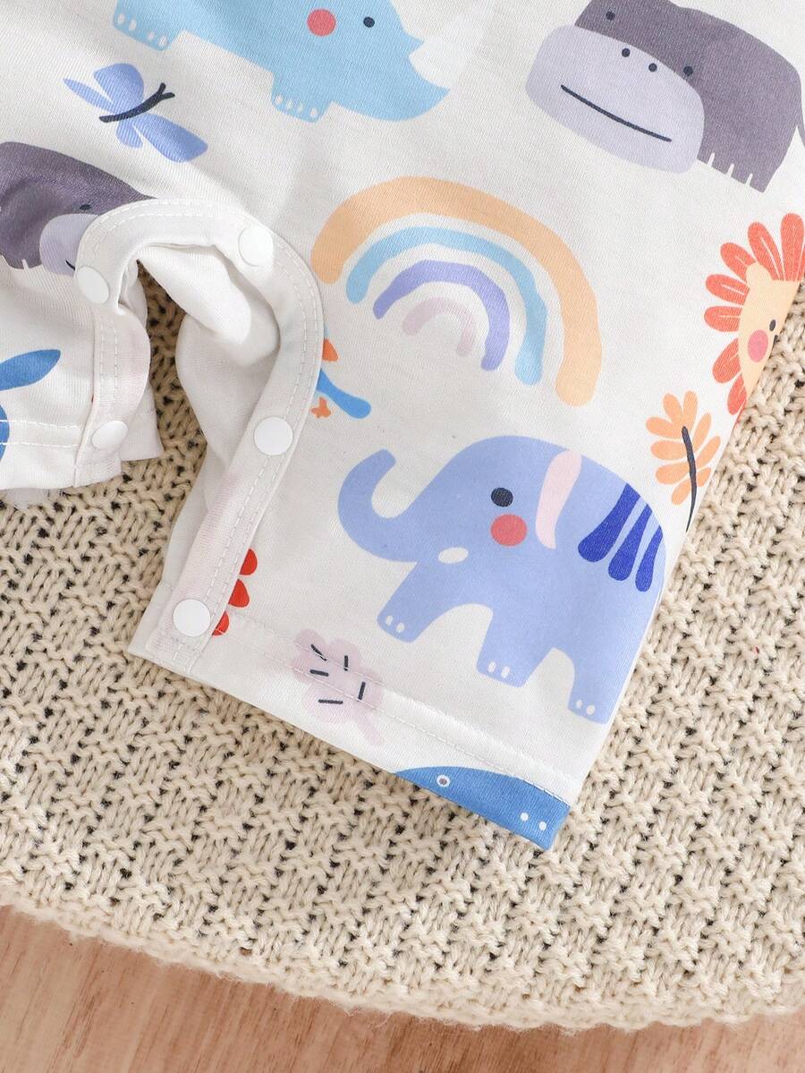 Baby Boy Cute Animal Party Print One Piece Pants Casual Soft Everyday Outfit