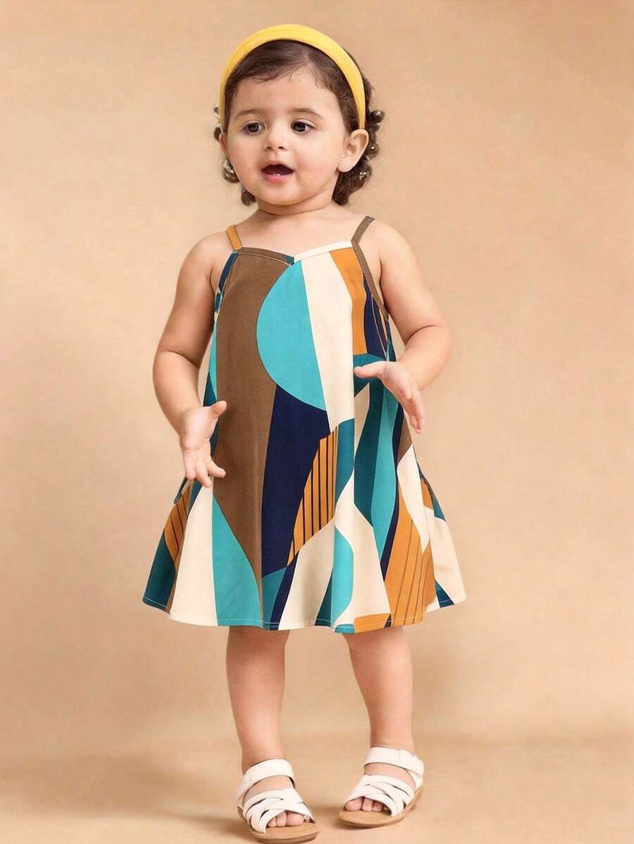 Toddler Girls Rainbow Stripe Sundress Loose Casual Beach Vacation Wear