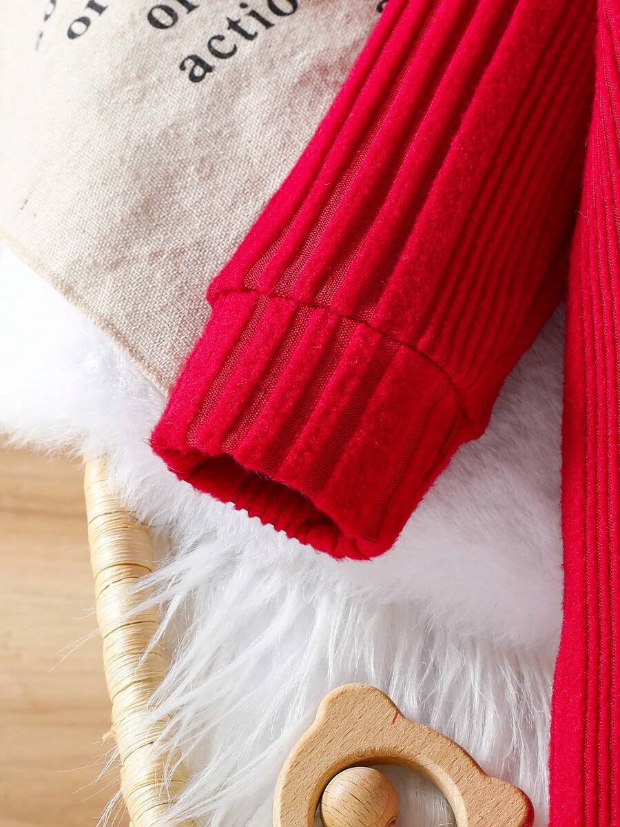 Baby Ribbed Knit Long Sleeve Jumpsuit Set with Matching Hat for Daily Wear