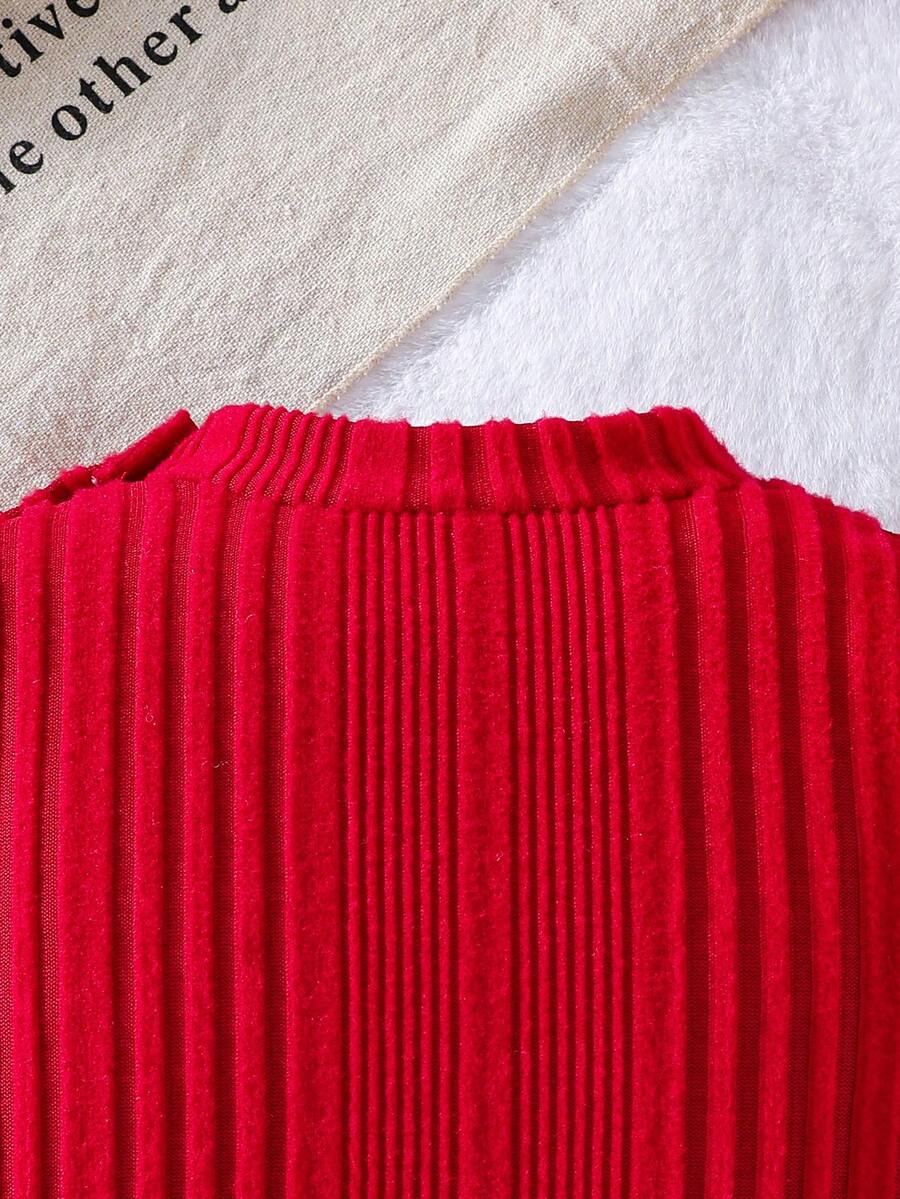 Baby Ribbed Knit Long Sleeve Jumpsuit Set with Matching Hat for Daily Wear