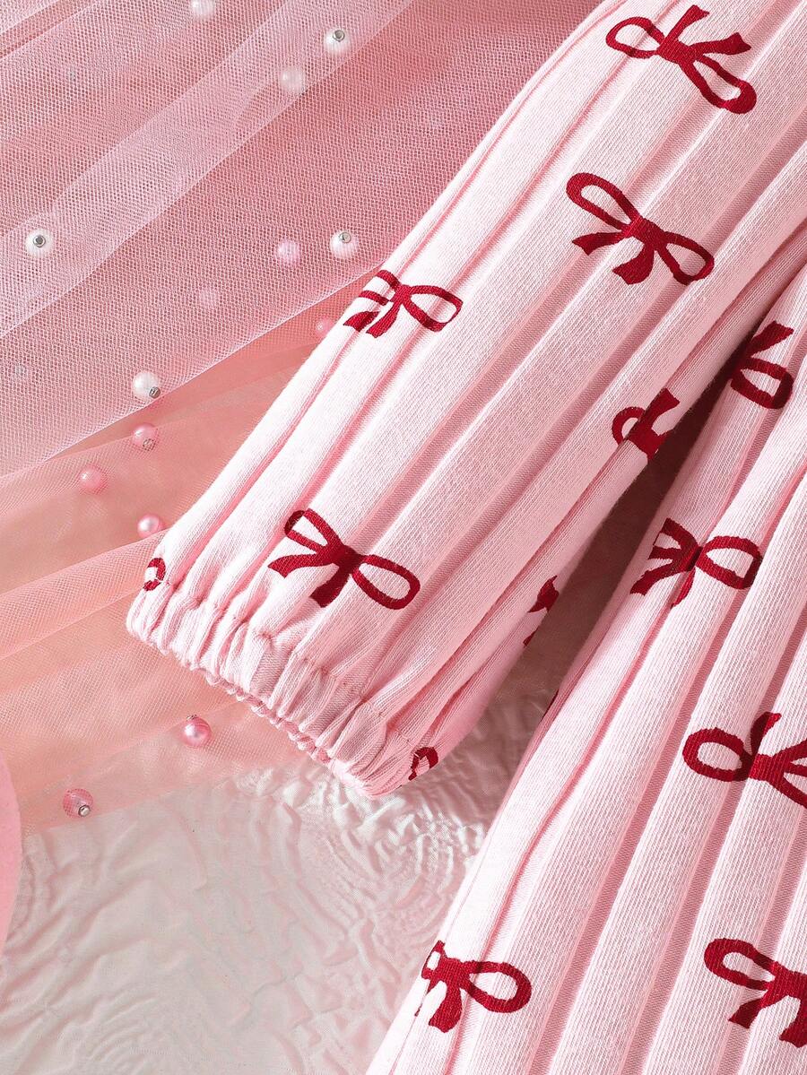 3PCS Baby Dress Gift Set with Bow Headband and Socks for Cute Daily Wear