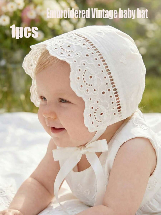 Vintage Embroidered Baby Bonnet Hat for Cute Daily Wear