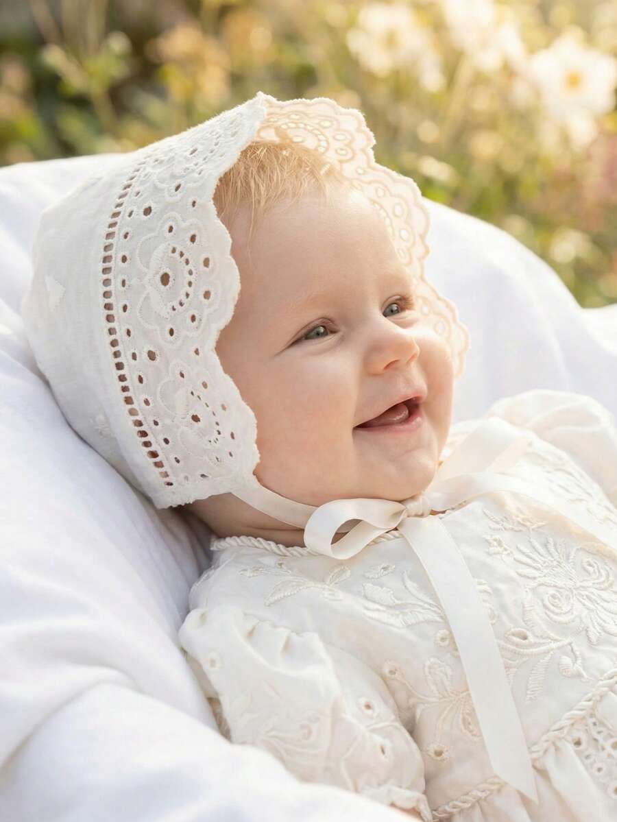 Vintage Embroidered Baby Bonnet Hat for Cute Daily Wear