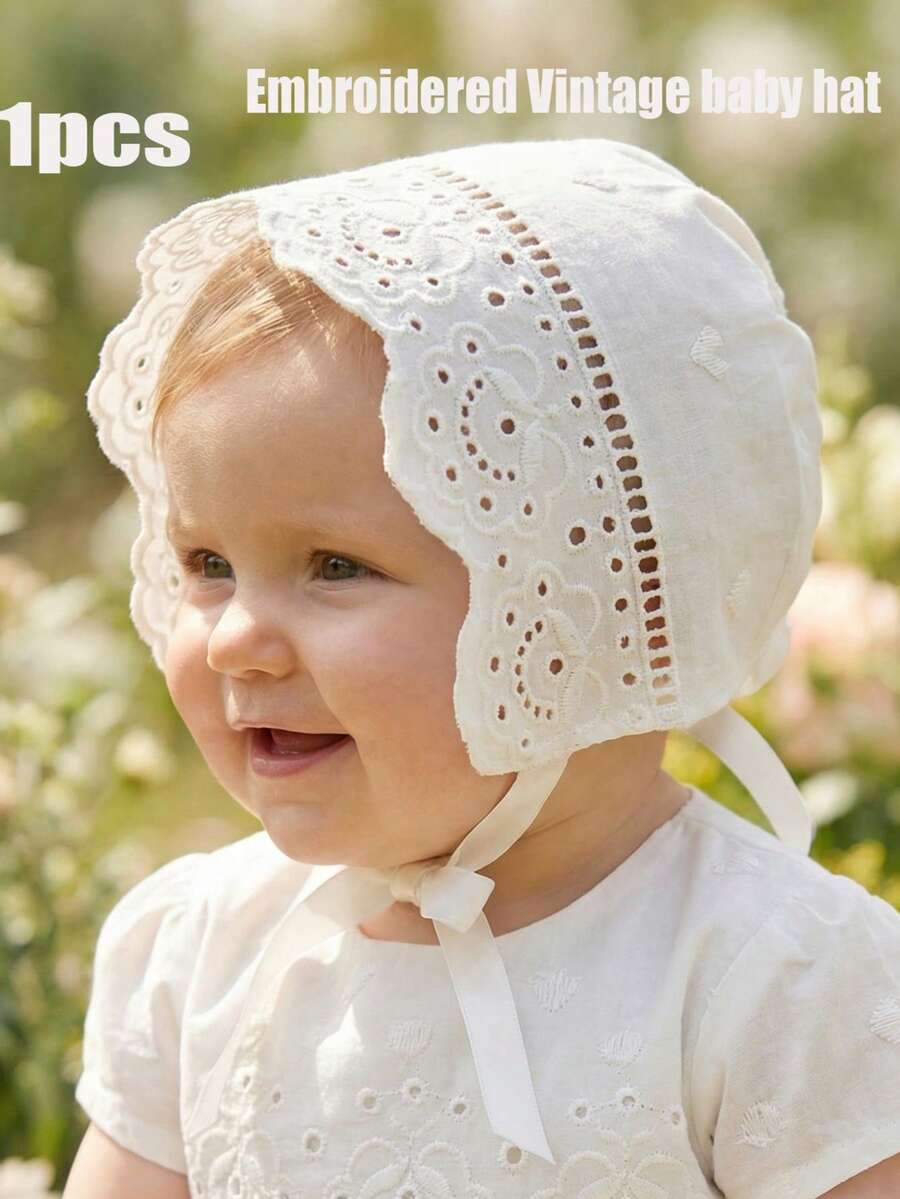 Vintage Embroidered Baby Bonnet Hat for Cute Daily Wear