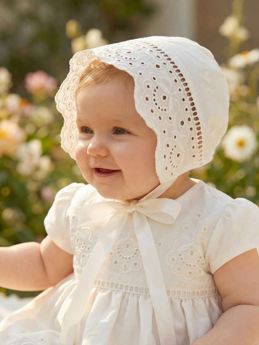 Vintage Embroidered Baby Bonnet Hat for Cute Daily Wear