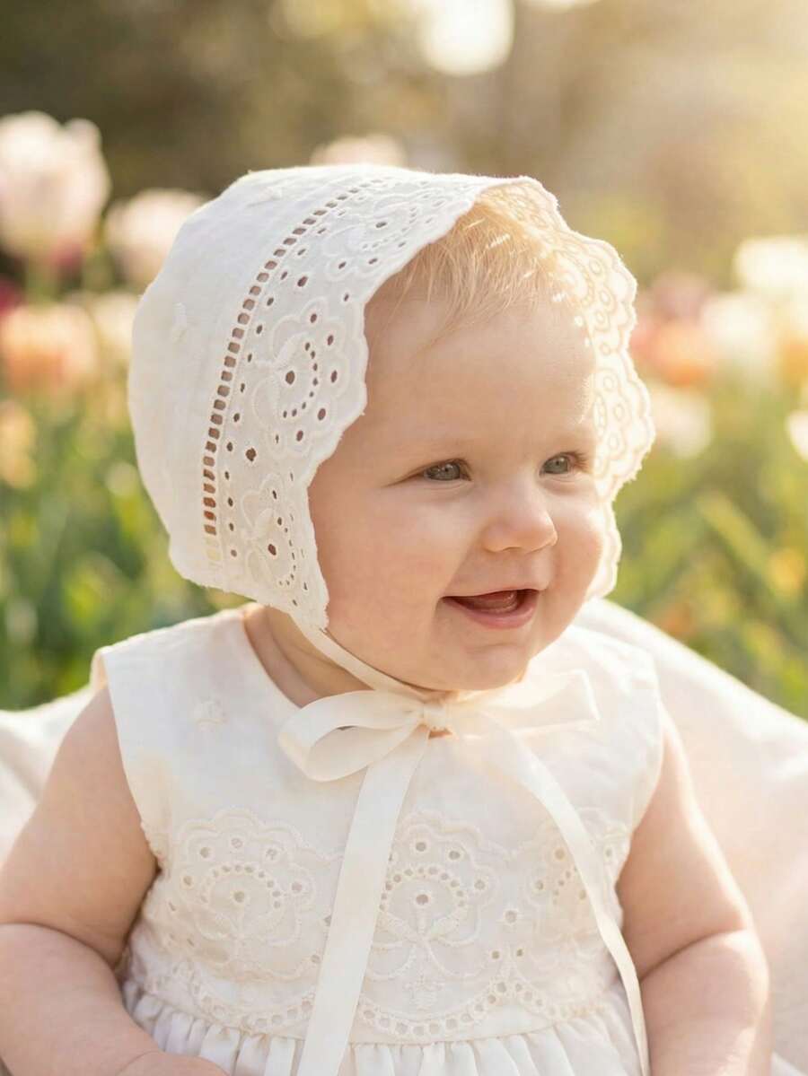 Vintage Embroidered Baby Bonnet Hat for Cute Daily Wear