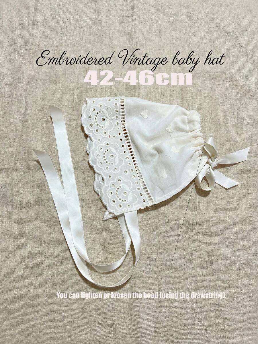 Vintage Embroidered Baby Bonnet Hat for Cute Daily Wear