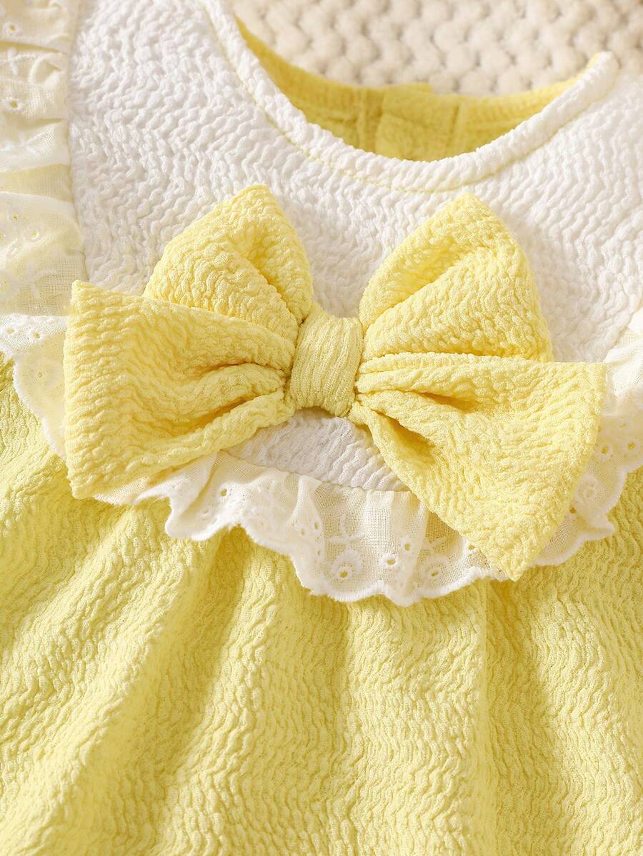Newborn Pink Bow Dress & Headband Set - Sweet Princess Style Outfit