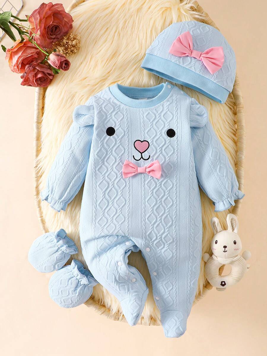 3PCS Baby Bear Outfit Set for Cozy Autumn Daily Wear and Playtime