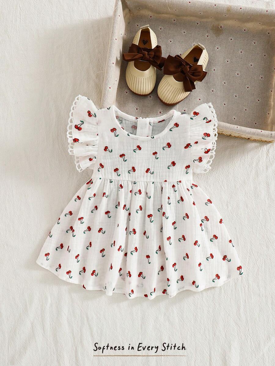Baby Ditsy Floral Cinched Waist Dress for Cute Spring and Summer Wear