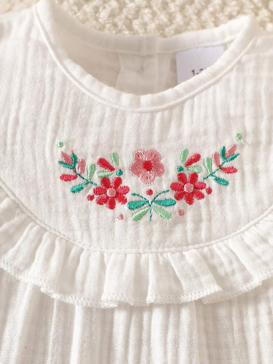 Baby Embroidered Puff Sleeve Dress for Cute Summer Outings and Photoshoots