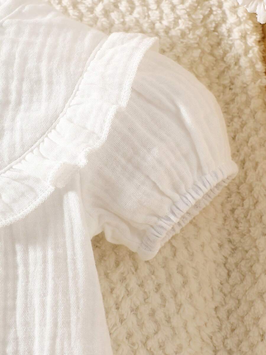 Baby Embroidered Puff Sleeve Dress for Cute Summer Outings and Photoshoots