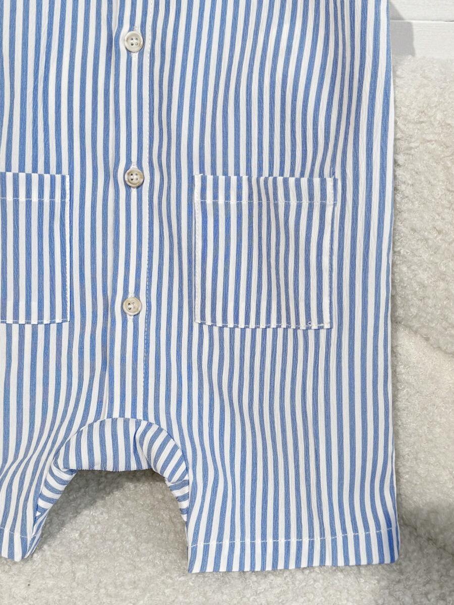 Baby Boy White Sleeveless Romper with Pockets Casual Short Jumpsuit for Everyday Wear