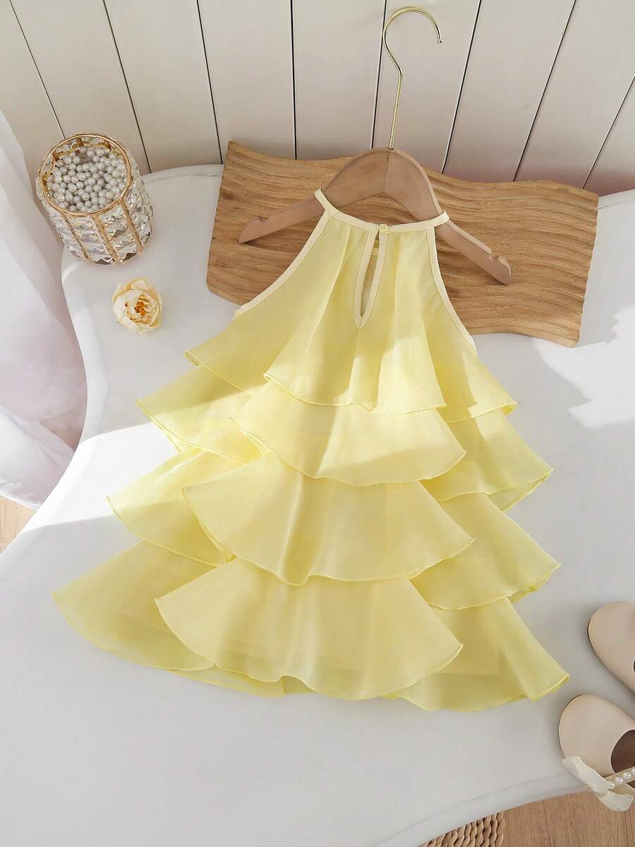 Toddler Girls Sleeveless Floral Sundress With Ruffle Detail Cute Party Wear