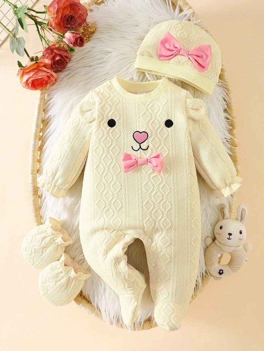 3PCS Baby Bear Outfit Set for Cozy Autumn Daily Wear and Playtime