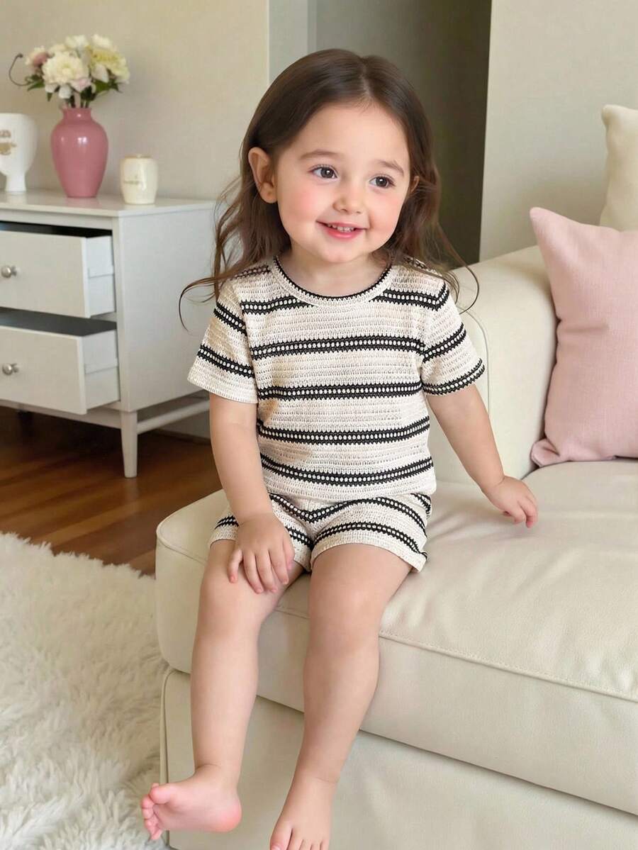 Pride Rainbow Short Sleeve Top & Shorts Set for Toddler Girls