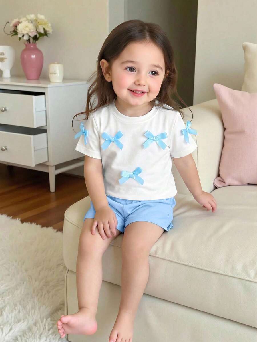Pride Rainbow Short Sleeve Top & Shorts Set for Toddler Girls