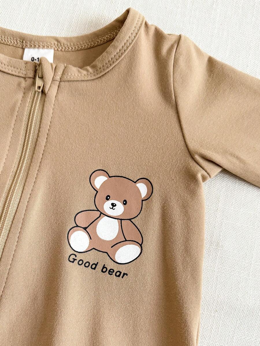 2PCS Baby Elephant Print Long Sleeve Romper Set for Cozy Autumn and Winter Wear