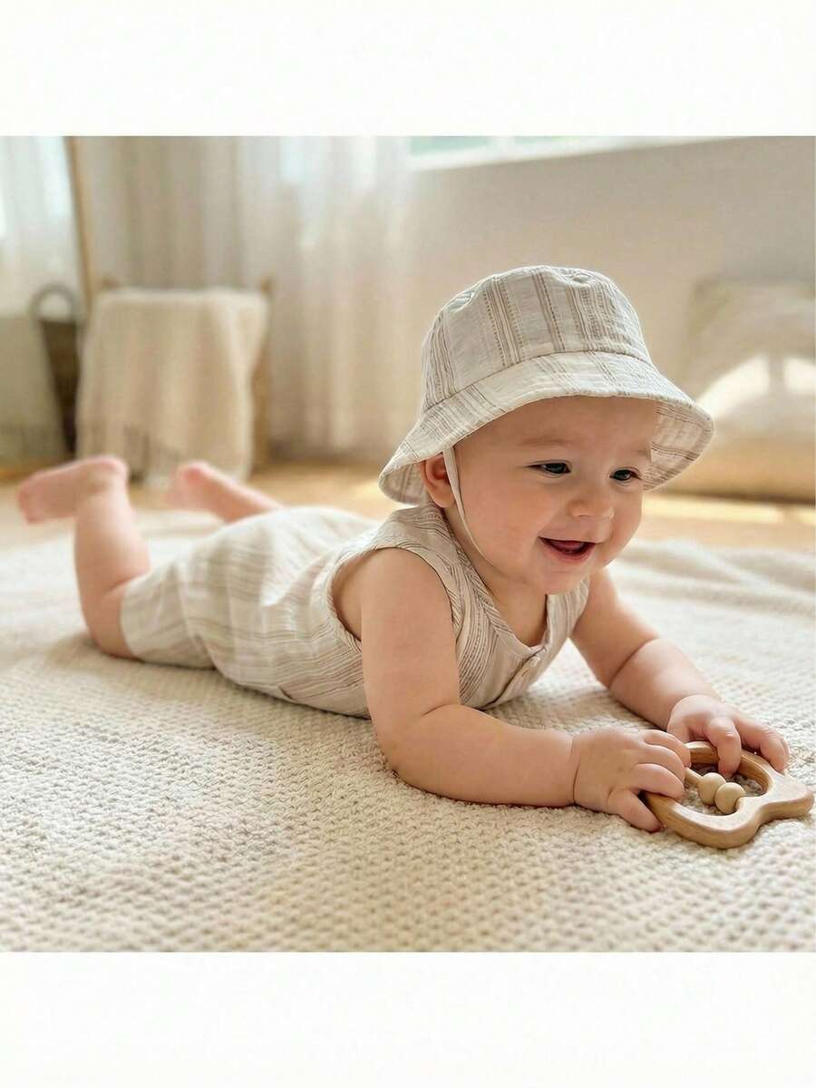 Baby Boy White Sleeveless Romper with Pockets Casual Short Jumpsuit for Everyday Wear