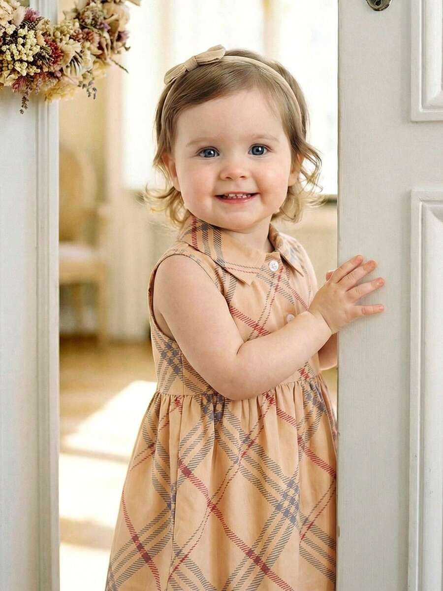 Kids Floral Print A-Line Dress With Bucket Hat Cute Summer Outing Clothing Set