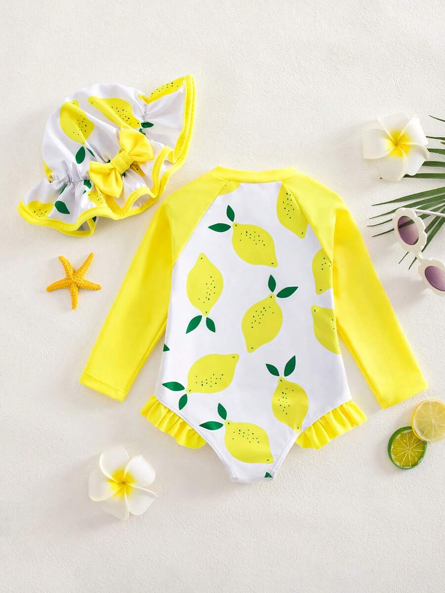 Cute Daisy And Strawberry Swimwear For Kids Girls Summer Vacation Wear