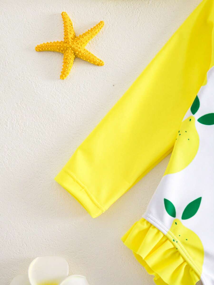 Cute Daisy And Strawberry Swimwear For Kids Girls Summer Vacation Wear