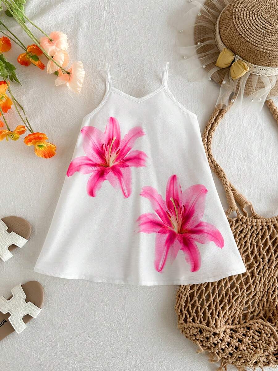 Toddler Girls Rainbow Stripe Sundress Loose Casual Beach Vacation Wear