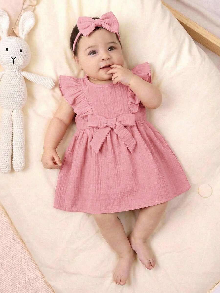 Baby Red Ruffle Waist Dress for Cute Elegant Summer Wear