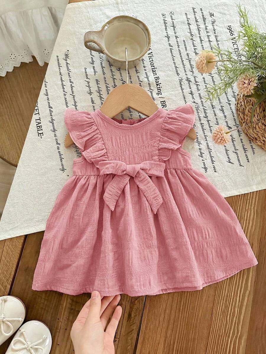 Baby Red Ruffle Waist Dress for Cute Elegant Summer Wear