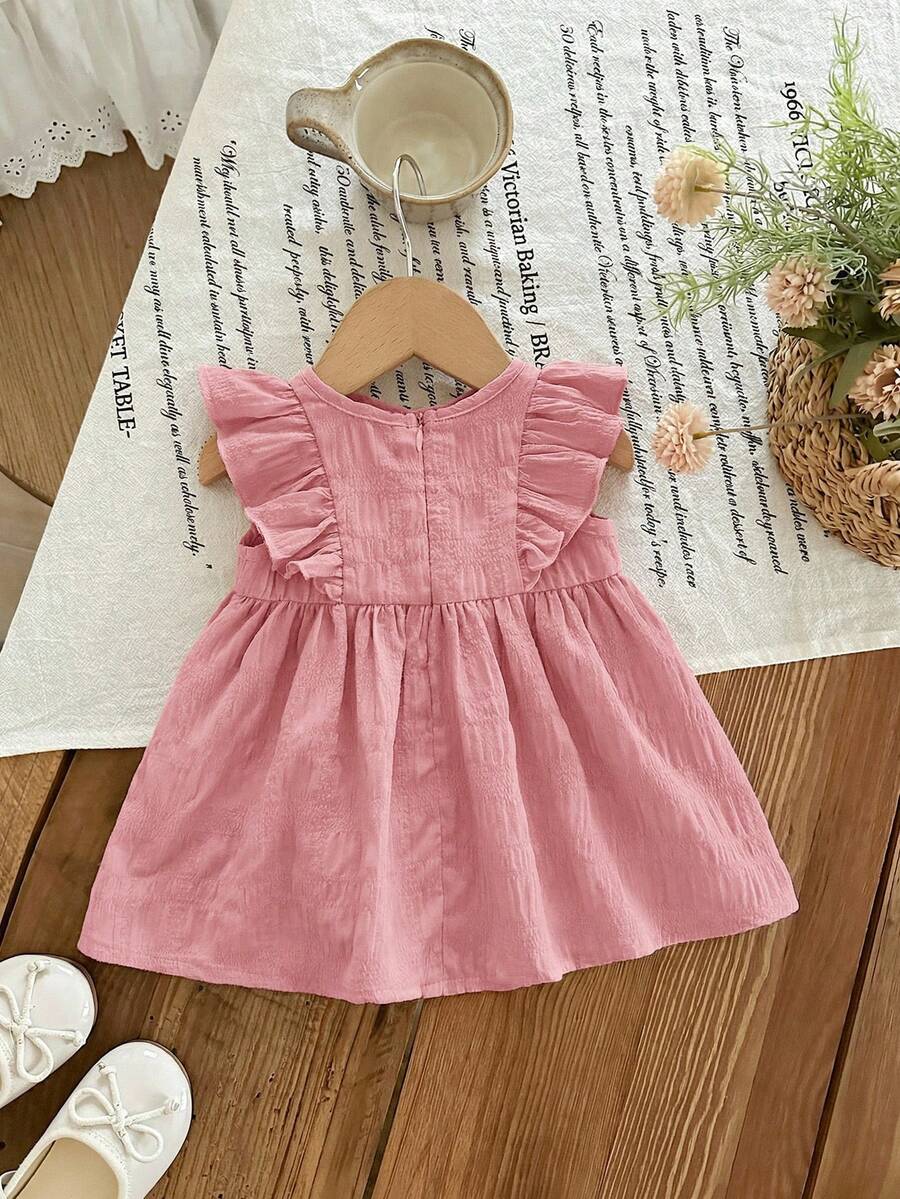 Baby Red Ruffle Waist Dress for Cute Elegant Summer Wear