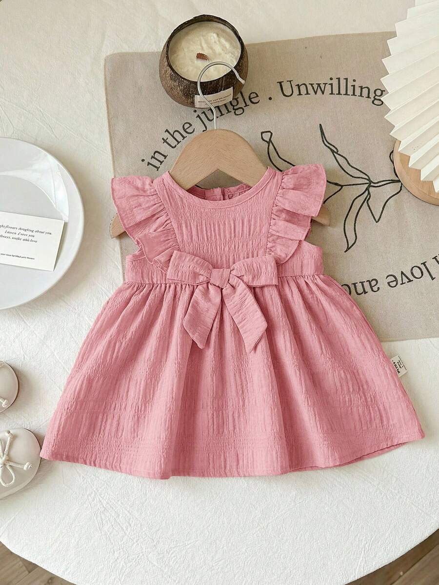 Baby Red Ruffle Waist Dress for Cute Elegant Summer Wear