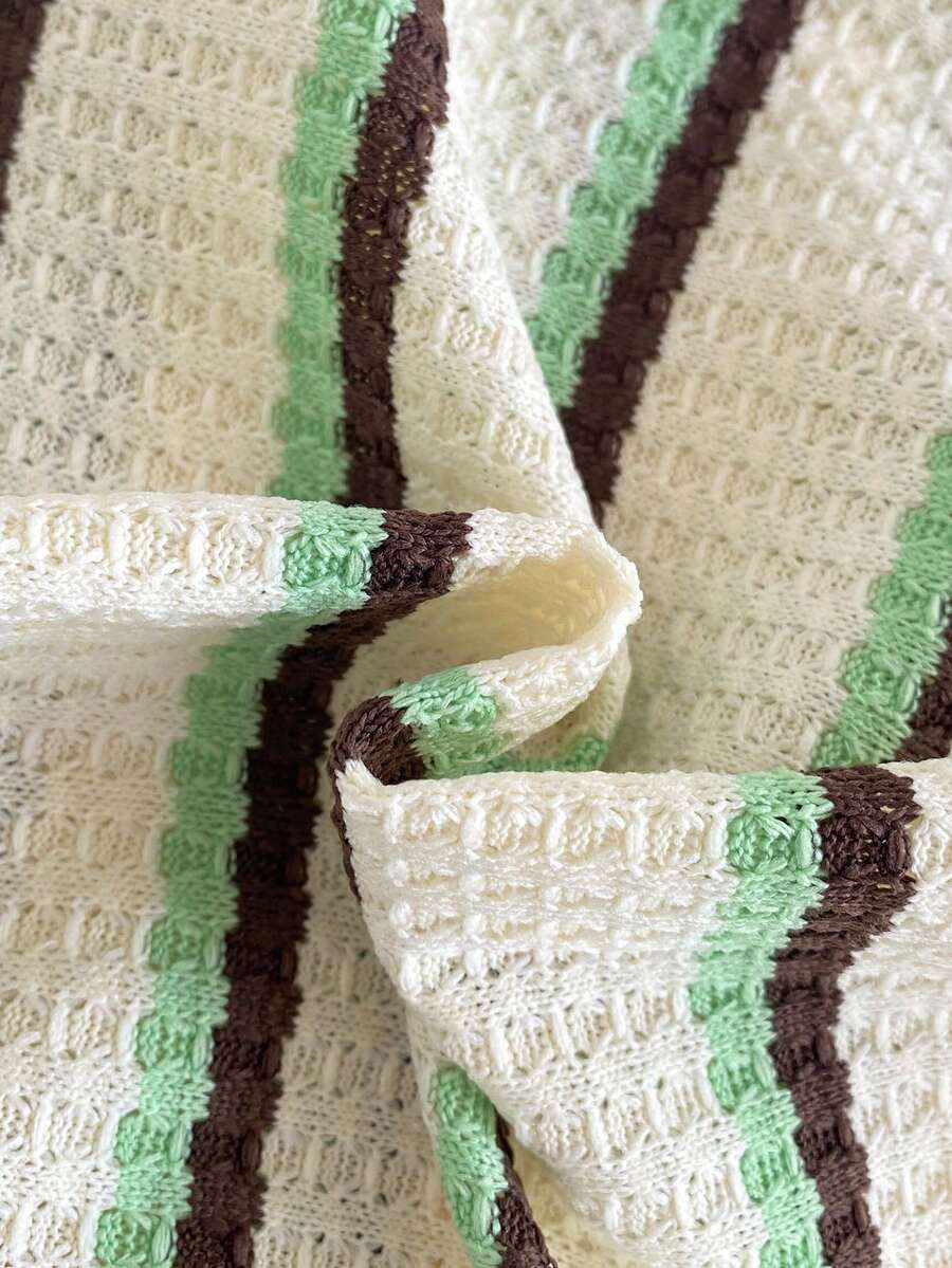 Infant Toddler Boys' Summer Outfit: Striped Waffle Tee and Letter Patch Shorts