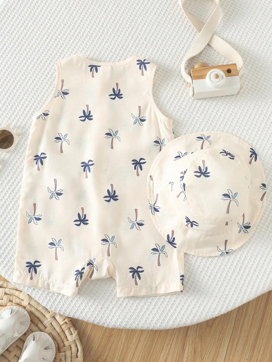 Baby Boy White Sleeveless Romper with Pockets Casual Short Jumpsuit for Everyday Wear