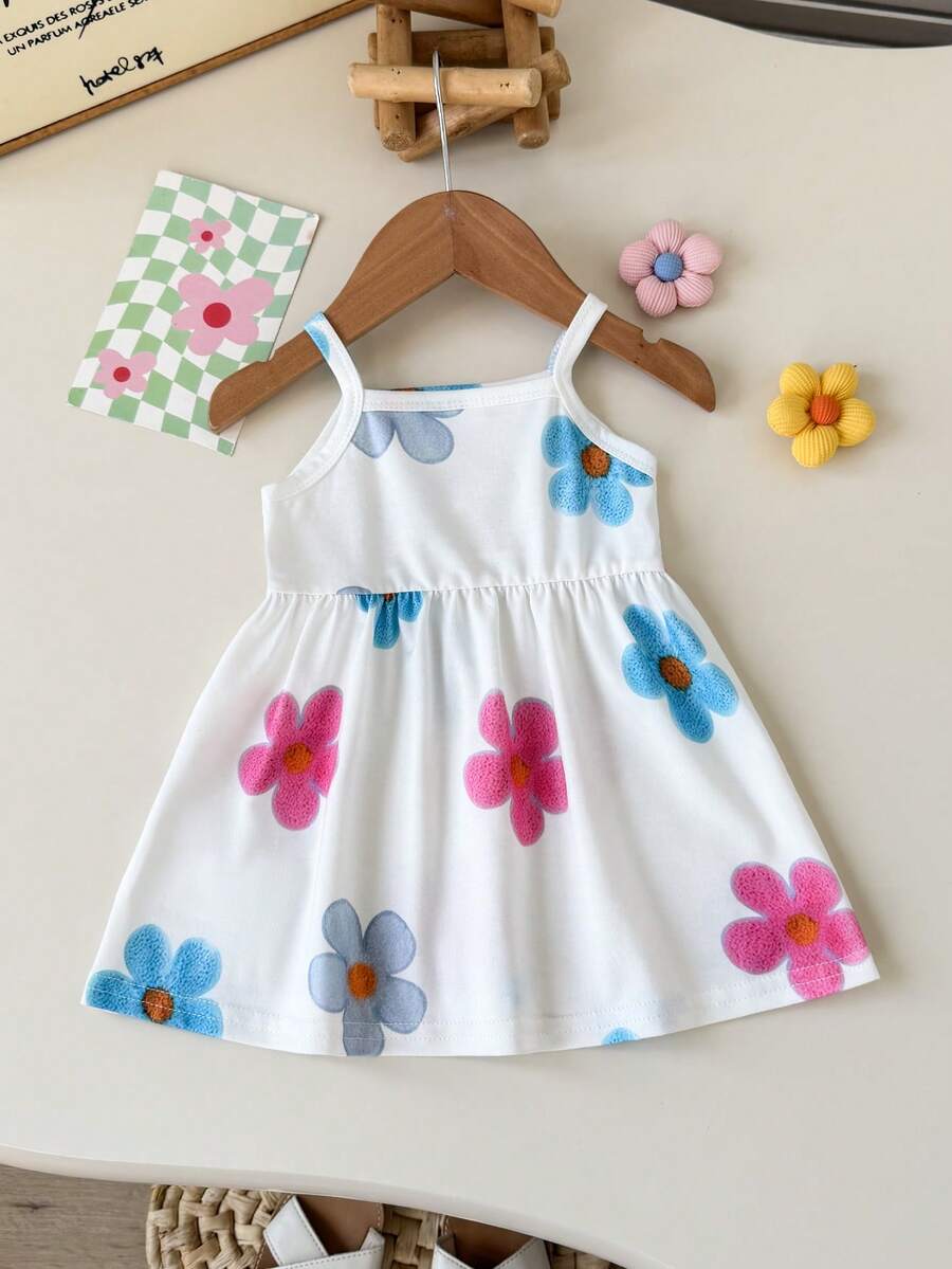 Baby Blue Plaid Floral Embroidered Cami Dress for Cute Spring and Summer Outings