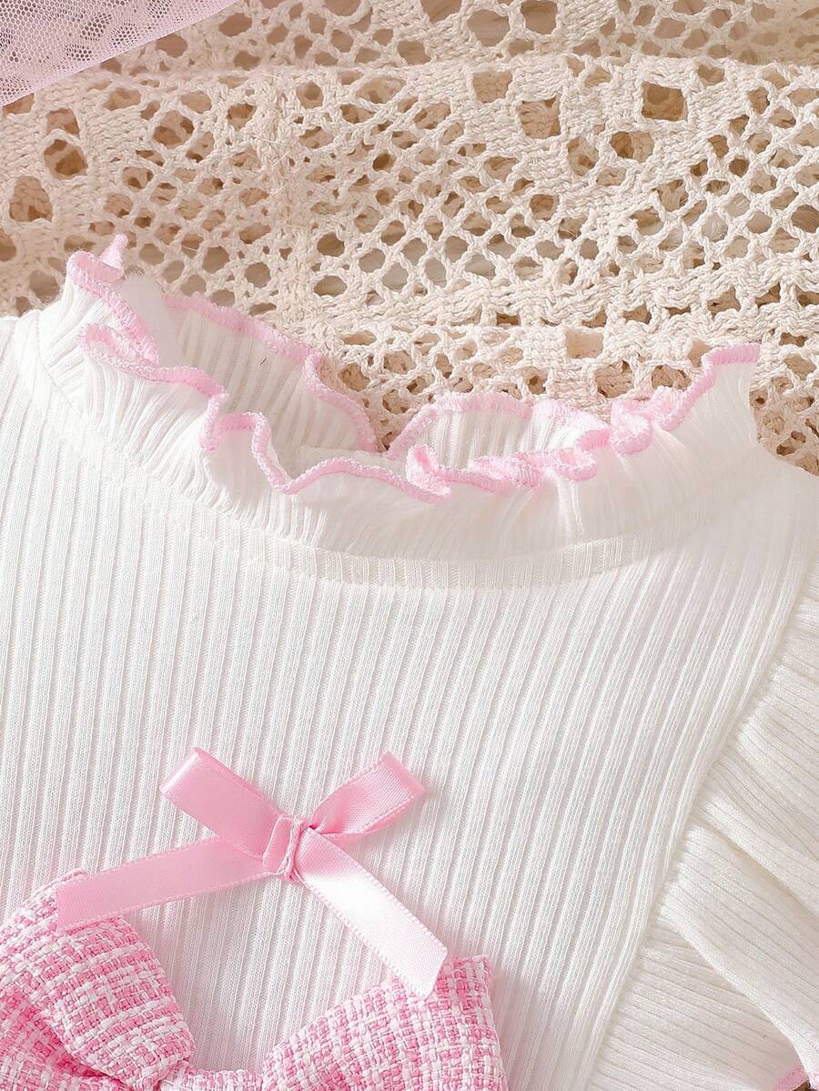 Baby Heart Pattern Dress and Headband Set for Cute All Season Daily Wear