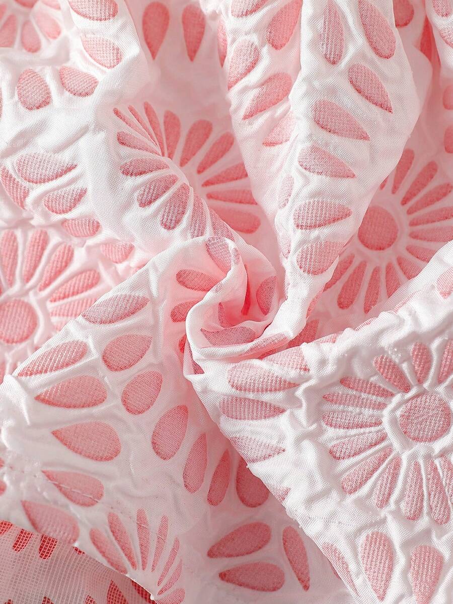 Baby Lace Collar Pink Bow Dress for Elegant Retro Summer Wear