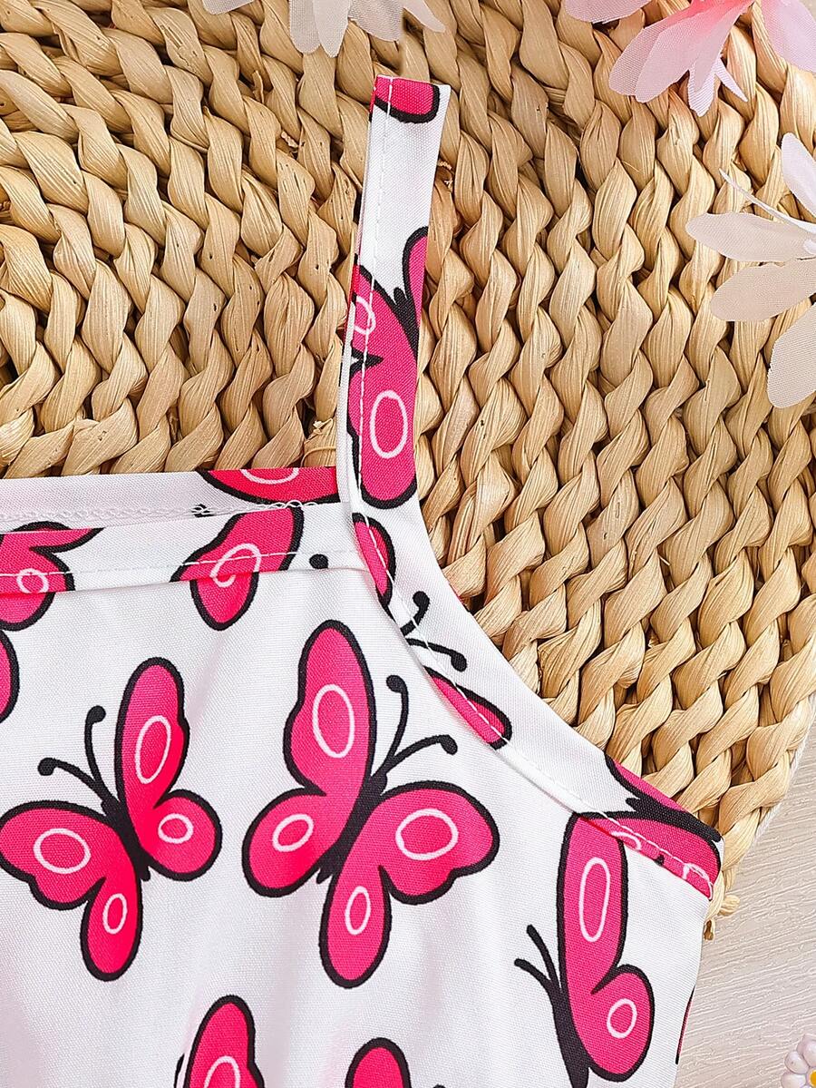 2pcs Baby Girl Floral Print Dress and Hat Set for Spring and Summer Wear