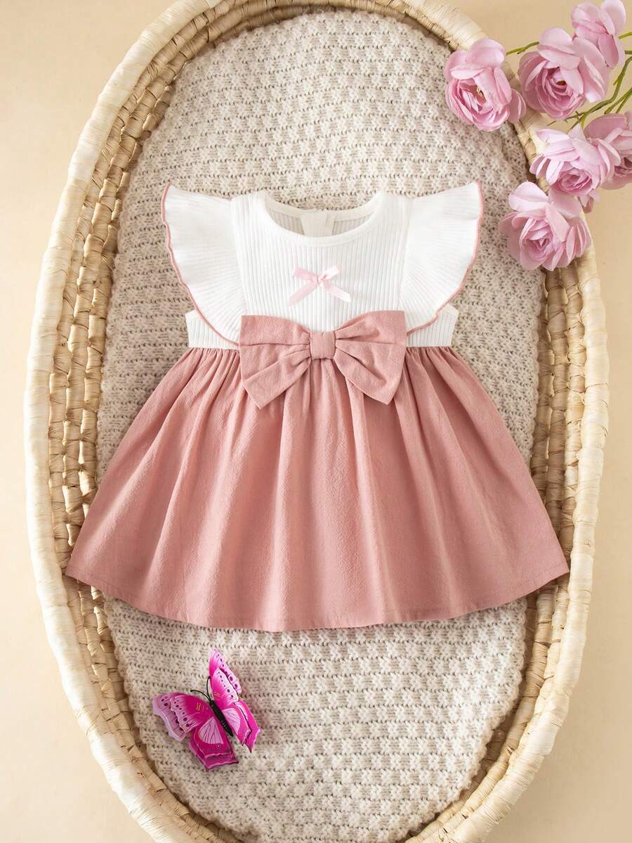 Baby Ditsy Floral Cinched Waist Dress for Cute Spring and Summer Wear