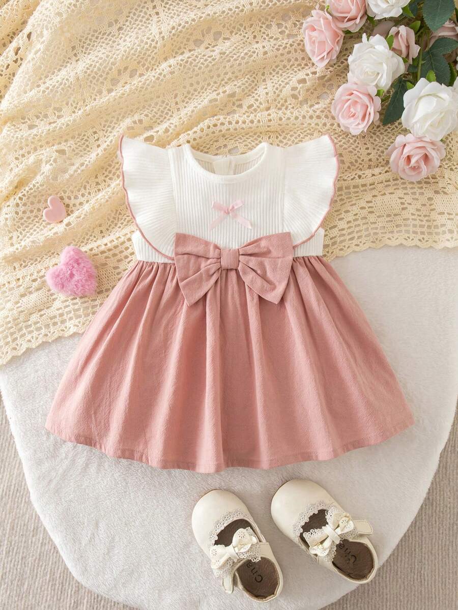 Baby Ditsy Floral Cinched Waist Dress for Cute Spring and Summer Wear