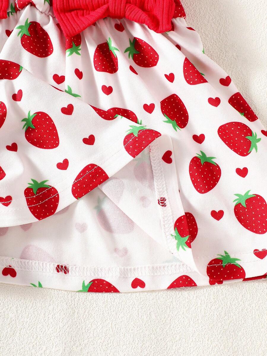 Baby Floral Bow Dress and Headband Set for Sweet Autumn and Winter Daily Wear