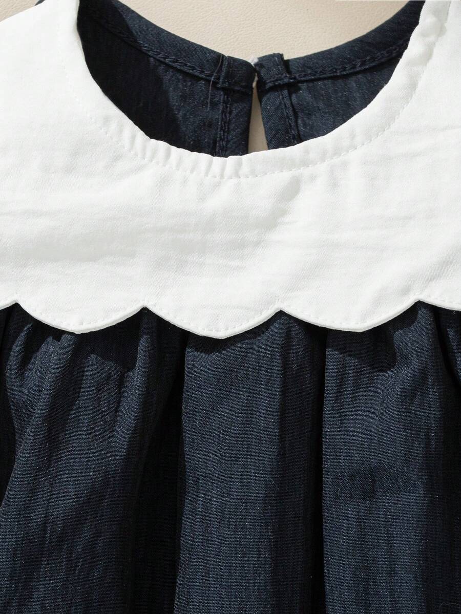 Sleeveless Long Dress with Embroidered Cartoon Duck for Toddler Girls